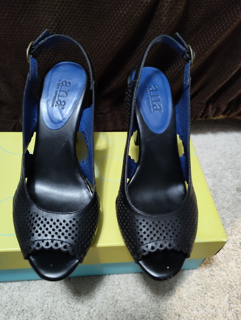 a.n.a Black and Blue Peep-Toe Slingbacks